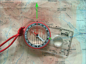 compass on map